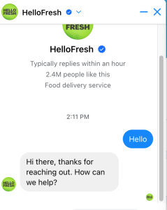 HelloFresh Customer Service, Facebook