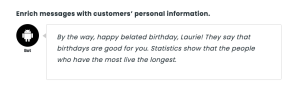 Chat personal info